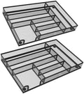2-Pack 6-Compartment Mesh Office Drawer Organizer Tray, Black by Wenkedigi