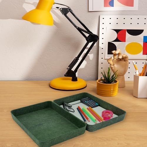 Welaxy 2pc Office desk drawer organizer tray letter-size file Forest Green - Image 5