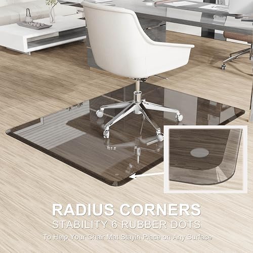 MESAILUP Beveled Edge Office Chair Mat for Carpet or Hardwood Floor Crystal Gray 36" x 48" Clear Chair Mats for Easy Roll On/Off, Hard Heavy Duty and Non-Slip Pad Floor Ultimate Desk Chair Mat - Image 3