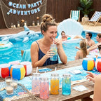 Meanplan 36 Pack Ocean Coastal Plastic Cups with Lids and Straws 14 oz - Image 6
