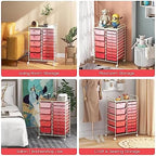 Giantex 15 Drawers Rolling Cart, Classroom Organizers, Storage Cart with Wheels, for Teacher Office Home School Supplies Tool Craft Art Paper - Image 5