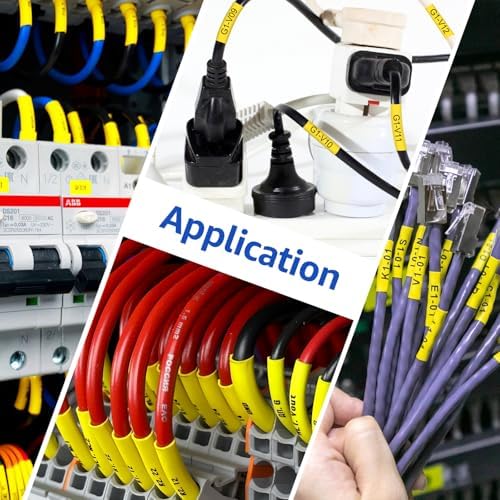 NineLeaf 8 Pack Compatible Labels Tape Replacement for Dymo 18058 3/4 inch Black on Yellow Heat Shrink Tube Labels 19mm x 1.5m for Wires and Cables Use in Rhino 4200 5200 5000 6000 3M Label Maker - Image 7