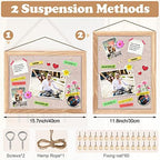 Teling 6 Pack Wood Bulletin Boards with Linen 12''x 16'' Cork Board for Walls with 60 Pushpin Decorative Wood Framed Display for Classroom School Office Bedroom (Brown) - Image 2