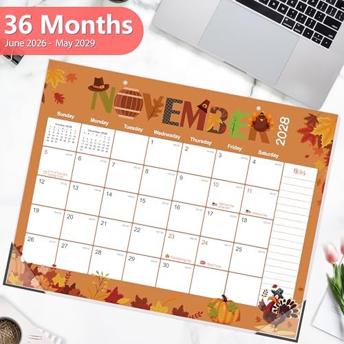 GuassLee Desk Calendar 2026-2029,36 Months 22" x 17" Large Calendar from June 2026 to May 2029,Desktop/Wall Monthly Planner with Julian Date and Thick Paper for Office Home School - Image 5