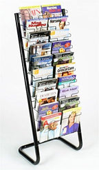 Displays2go Floor-Standing Wire Magazine Rack, 20 Pockets, Black by Displays2go