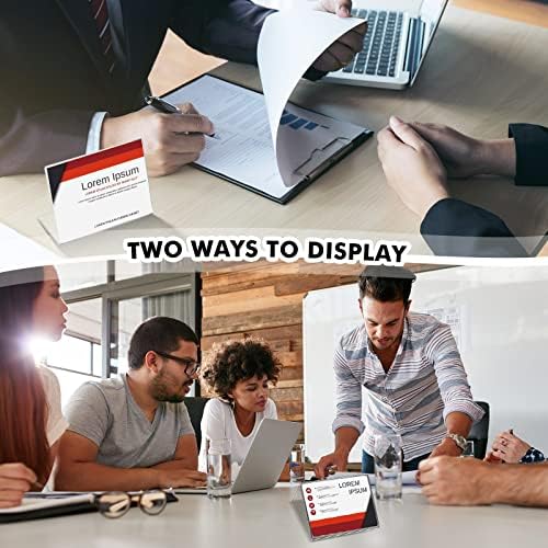 Teling 150 Pcs 3.5x2.5 Mini Acrylic Sign Holder Slant Back Display Stands - Image 6