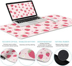 LIMKRIAN Strawberry Mouse Pad Large Desk Mat Set, Pink Ergonomic Mouse Pad - Image 3