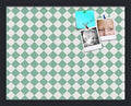 PinPix 19x15 inch Cork Bulletin Board. This Decorative Framed Pin Board Comes with Diamond Pattern in Green and White Design and Satin Black. Ideal for Home, Office Decor or School (PinPix-330) by PinPixBulletinBoards