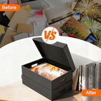AOBOPLE 4 Pack Photo Storage Box,16" x 12" x 4" Keepsake Box with Handle Holes,Protective Storage Box for Photos Pictures Documents Artwork DIY and Souvenir,Home and Office Organizer - Image 6