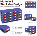 16 Pack Stackable Desk Organizer Drawers for Craft Storage Blue - Image 2