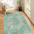 DUKINO 4x6 Area Rug, Non Slip Animal Washable Rug for Living Room, Teal by DUKINO