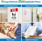 20 Pack Wall Sign Holder 8.5x11 Magnetic Plastic Sign Holder with Magnetic and Adhesive Tapes, Adhesive Clear Display Sign Frame for Fridge, Metal, Wall, Door, Document Protectors Holders - Image 2