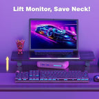 Desk Extender, 22-inch Clamp-On Desk Shelf, Height-Adjustable Desktop Shelf Organizer for Monitors Office and Gaming Accessories, Arm Support Table Extension, 44lbs Heavy Duty, Black - Image 3