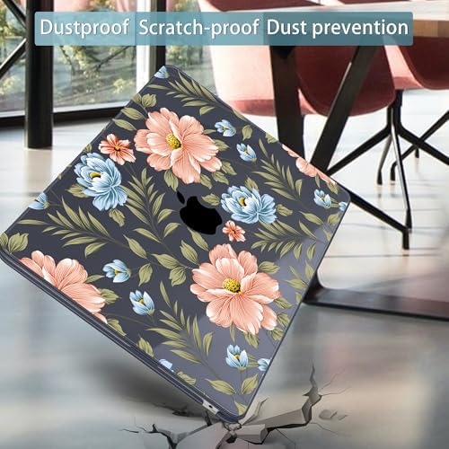 Mektron for 2026/2025/2024/2023 MacBook Air 15 INCH M5 A3448 /M4 A3241 /M3 A3114 /M2 A2941 Case, Printed Plastic Hard Shell Cover with 15.3" Liquid Retina Display Touch ID, Flower C400 - Image 6