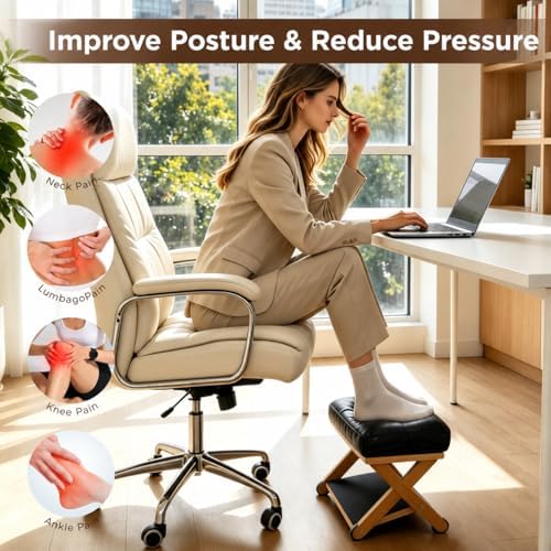 Double Step Foot Rest Under Desk, Ergonomic Foot Stool with Cushioned Top - Image 5