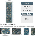 DUKINO 2.6x8 Rug for Hallway, Washable Kitchen Runner Rug Non Slip, Blue - Image 2