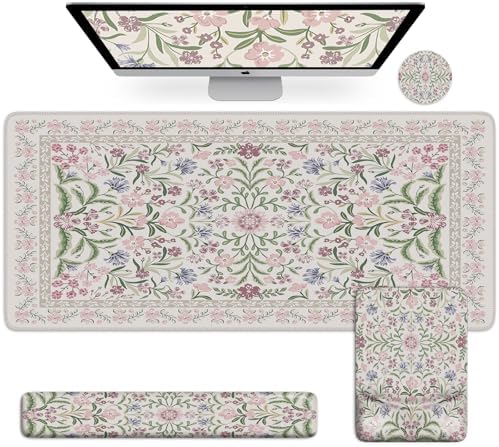 iCasso Mouse Pad with Wrist Rest, Large Desk Mat Set, Purple by iCasso