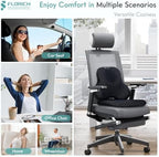 FLORICH Car Seat Cushion and Lumbar Support Pillow for Office Chair Car, Ergonomic Memory Foam, Relieves Back Sciatica Pain, Pressure-Relieving Back Support for Car, Office Chair & Wheelchair – Black - Image 6