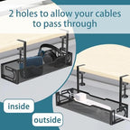 2Pack Under Desk Cable Management Tray, No Drill Mesh Desk Cable Tray - Image 7