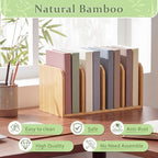 Novabright Bamboo Wooden 4-compartment File Magazine Holder, Suit for B5 - Image 4