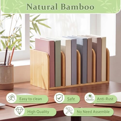Novabright Bamboo Wooden 4-compartment File Magazine Holder, Suit for B5 - Image 4