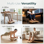 Wooden Under Desk Footrest, Rocking Foot Rest for Under Desk with Massage Ball, Ergonomic Desk Foot Rest, Office Foot Rest Under Desk, Under Desk Foot Stool, Improve Posture & Circulation - Image 5