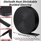 Oleitodh 66 ft 3/4 in 2:1 Heat Shrink Braided Sleeving, Black - Image 2