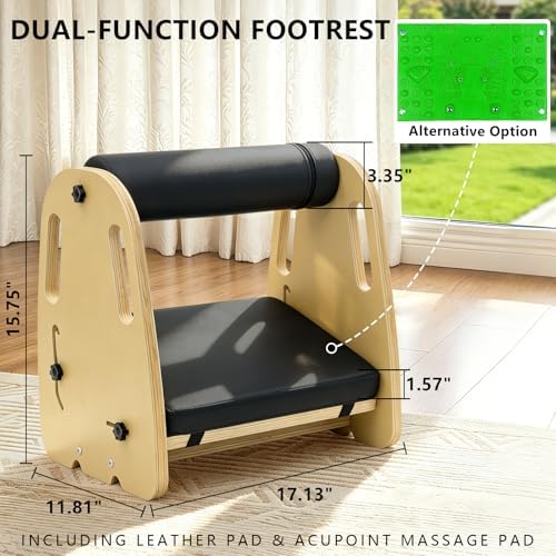 Under Desk Foot Rest,Massage & Leather Pads,3 Height Levels-Green - Image 2