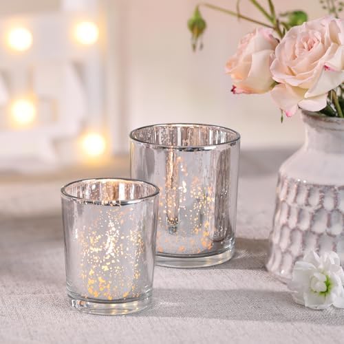 24pcs Assorted Silver Votive Candle Holders for Wedding Table Centerpieces - Image 5