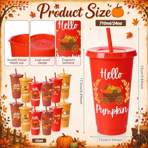 LemonRoad 36 Pcs Fall Thanksgiving Gifts Set with Fall Cups Pens Notebooks - Image 2