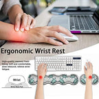 Gaming Mouse Pad and Keyboard Wrist Rest, Large Extended Mouse Pad 31.5X 11.8,Ergonomic Memory Foam Wrist Rest Support+Desk Mat Protector,for Office/Home Writing Pad,Cute Sea Turtle White Mousepad - Image 4