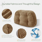 HIGOGOGO Lumbar Support Pillow for Recliner Chair/Accent Chair/Couch/Office Chair, Tufted Corduroy Back Support Cushion for Elderly, Recliner Cushions for Back Rest, Pain Relief, Reading, Coffee - Image 4