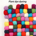 Wool Felt Woven Cup Mats Coasters Set Handmade Table Protector Cute Desk Pads - Image 6