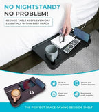 Stander Wonder Bedside Shelf, Bedside Caddy Organizer & Bunk Bed Shelf, Space-Saving Floating Nightstand for Seniors & Dorm Rooms, Bedside Tray Table with Phone Holder, Cup Holder & Cable Organizer - Image 3