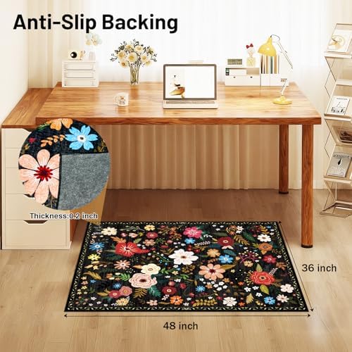Office Chair Mat for Hardwood Floor & Tile Floor,36"x48"-Black Multicolor - Image 2