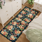 DUKINO 2x6 Runner Rug, Floral Washable Rug for Kitchen Non Slip, Navy Blue - Image 3