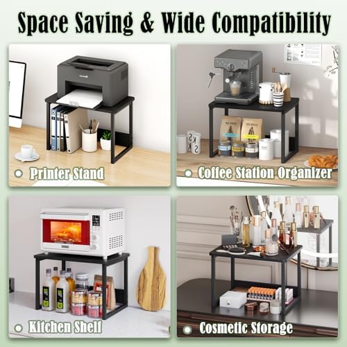 MARTY Desktop Printer Stand 2 Pack Printer Shelf for Desk Home/Office,Black - Image 7