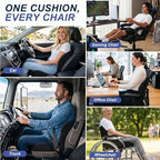 Seat Cushion for Office Chair and Car, Ergonomic Memory Foam Seat Cushion with Lumbar Support Pillow, Orthopedic Cushion for Sciatica & Back Pain, Black - Image 7