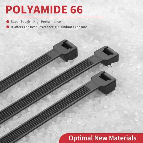 BethTie 8 Inch Black Zip Ties Heavy Duty 500 Pcs, 120 LBS Cable Ties - Image 6