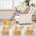 HOOBRO Bamboo Foot Rest, Adjustable Under Desk Footrest with 5 Height Options & Angles, Non-Slip Ergonomic Foot Rest for Under Desk at Work for Improved Posture, for Home & Office, Natural YL01FP01 - Image 3