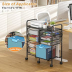 Aokitsink Rolling Cart with Drawers,8-Drawer Storage Cart with Wooden Tabletop and Lockable Wheels,Craft Storage & Art Supply Organizer,Letter-Size File Drawer for Classroom, Office & Home - Image 3