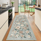 DUKINO 2x6 Runner Rug for Hallway Washable Kitchen Rugs Non Slip Sage Green by DUKINO