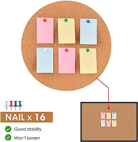 Cork Board Bulletin Board 24 x 18, Black Aluminium Framed Corkboard, Office Board for Wall Cork, Large Wall Mounted Notice Pin Board with 16 Push Pins for School, Home & Office - Image 5