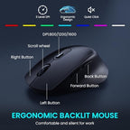 Wireless Keyboard Mouse Set, 9 RGB Backlit, Wrist Rest,Wave Quiet Keys - Image 6