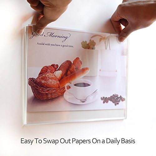 NIUBEE 6-Packs Acrylic Wall Sign Holder 8.5x11 Horizontal, Clear Plastic Picture Frames , Wall Mounted Design, Support No Drilling (Provide 3M Tape and Mounting Screws) - Image 2