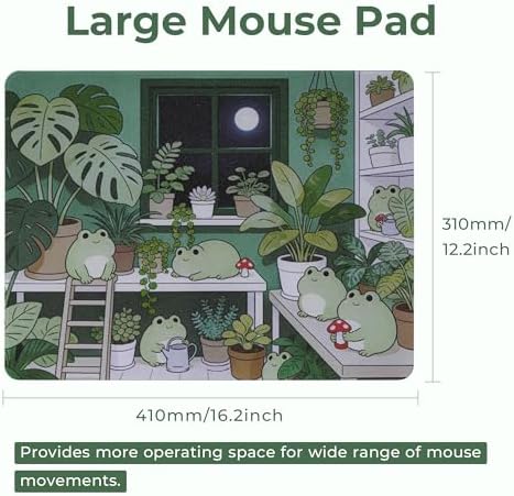 XVX Glass Mousepad Gaming, Cute Frog Hard Mouse Pads for Esports, Large Mouse Mat 410mm*310mm, Tempered Glass Mouse Pad Smooth Micro-Etched Surface with Improved Precision and Speed - Image 2