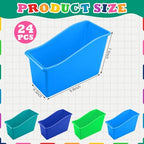 Jinei 24 Pack Book Bins for Classroom with Name Labels, Blue and Green - Image 3