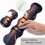 Keyboard Wrist Rest and Mouse Pad with Wrist Support Set Ergonomic Coaster,Memory Foam,Easy Typing Pain Relief,Large XL Desk Mat 31.5"x 11.8",Cat Sitting on Window - Image 5
