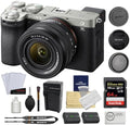 Sony a7C II Mirrorless Camera with 28-60mm Lens | Silver Bundle with 64GB Memory Card + Battery and Charger + Screen Protectors + Cleaning Cloth (7 Items) by Unknown