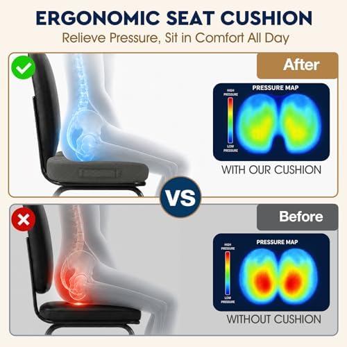 TushGuard Seat Cushion, Memory Foam Office Chair Cushion - Black, XXX-Large - Image 3